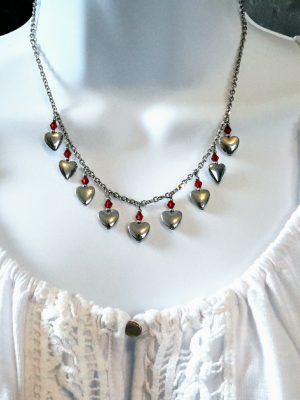 Heart Charm Necklace Set