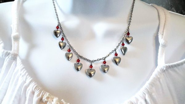 Heart Charm Necklace Set