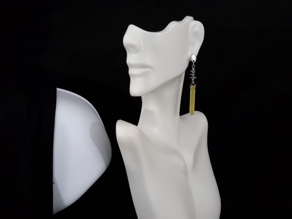 Silver barred hematite with barred cat-eyed beads