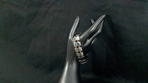 Dark grey and gold hematite bracelet