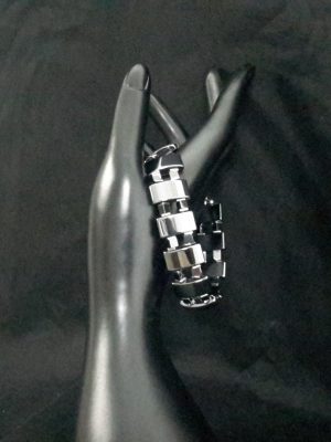 Silver hematite bracelet