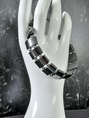 Dark Hematite with Stainless Steel Beads