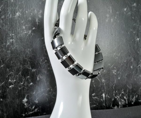 Dark Hematite with Stainless Steel Beads